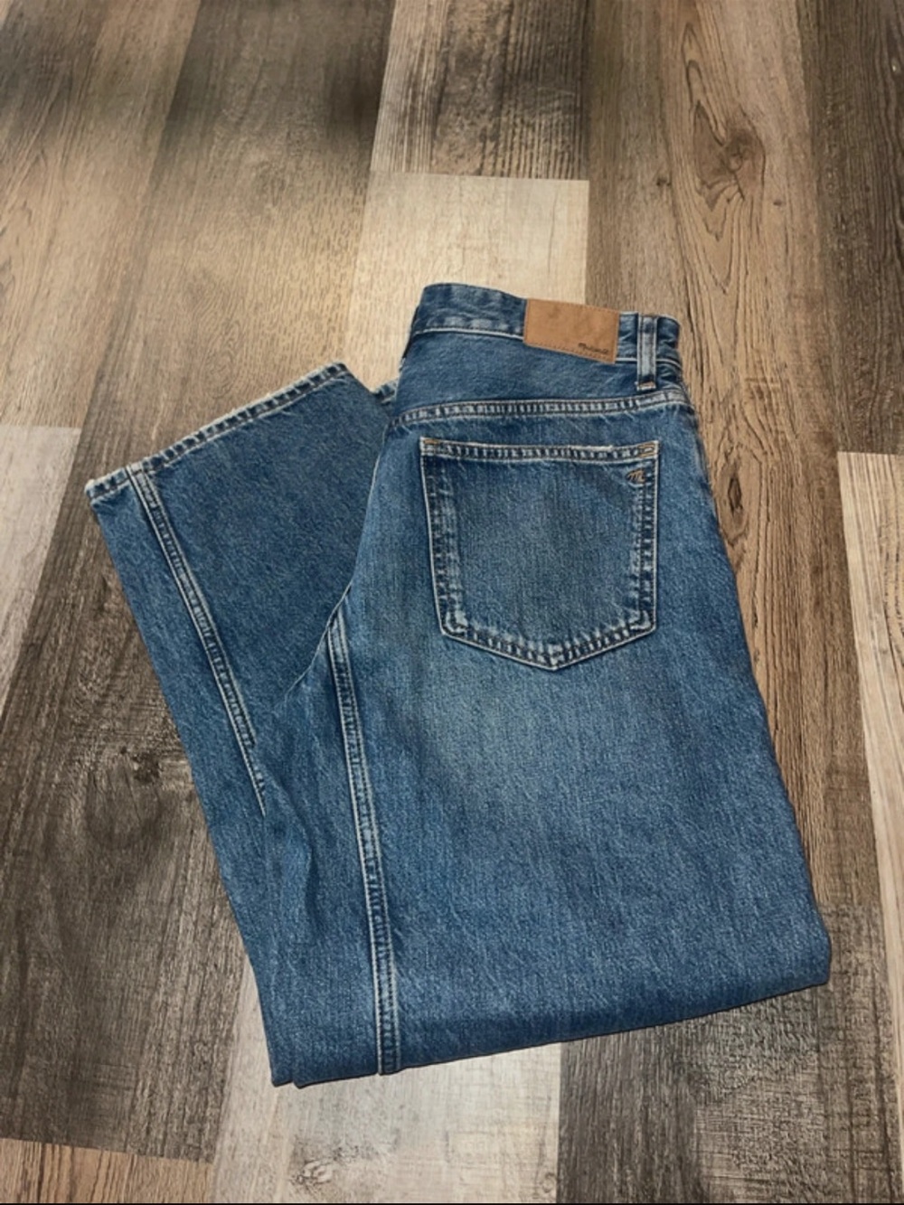 Madewell Men's Straight Leg Denim Jeans — Medium Blue